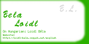 bela loidl business card